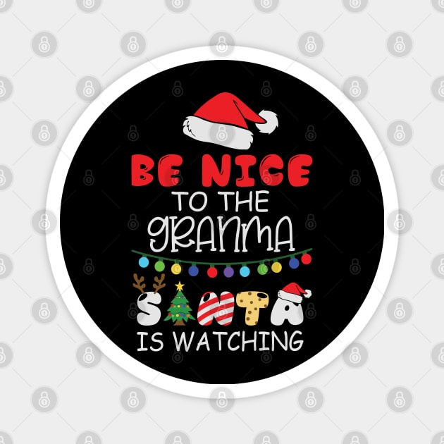 Be Nice to the Grandma Santa is Watching Magnet by BadDesignCo